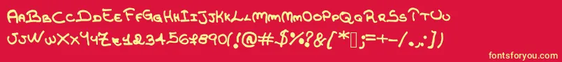 jd teresa Font – Yellow Fonts on Red Background