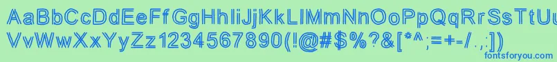 フォントjd tuline – 青い文字は緑の背景です。