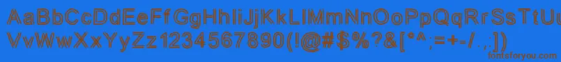 フォントjd tuline – 茶色の文字が青い背景にあります。