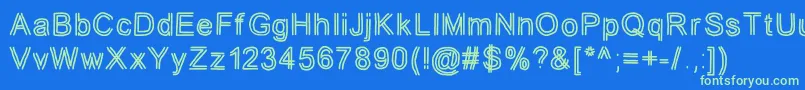 jd tuline Font – Green Fonts on Blue Background