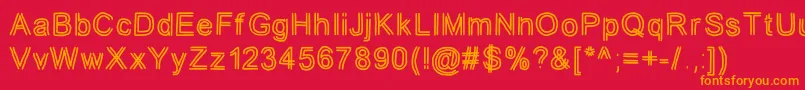 フォントjd tuline – 赤い背景にオレンジの文字