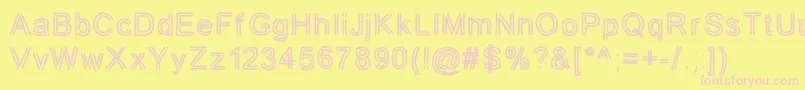 jd tuline Font – Pink Fonts on Yellow Background