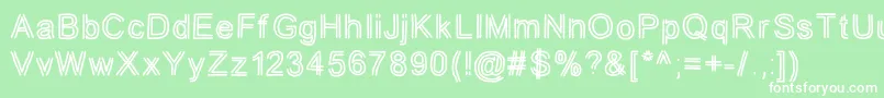 フォントjd tuline – 緑の背景に白い文字