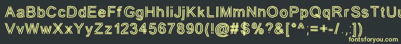 フォントjd tuline – 黒い背景に黄色の文字