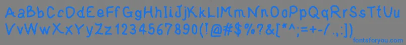 フォントjd tyr – 灰色の背景に青い文字