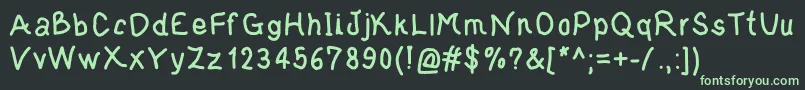 フォントjd tyr – 黒い背景に緑の文字