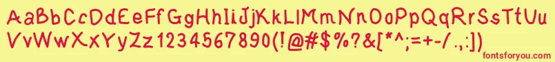 jd tyr Font – Red Fonts on Yellow Background