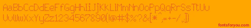 JD Vortex-Schriftart – Rote Schriften auf orangefarbenem Hintergrund
