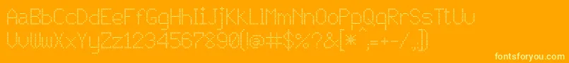 JD Vortex-Schriftart – Gelbe Schriften auf orangefarbenem Hintergrund