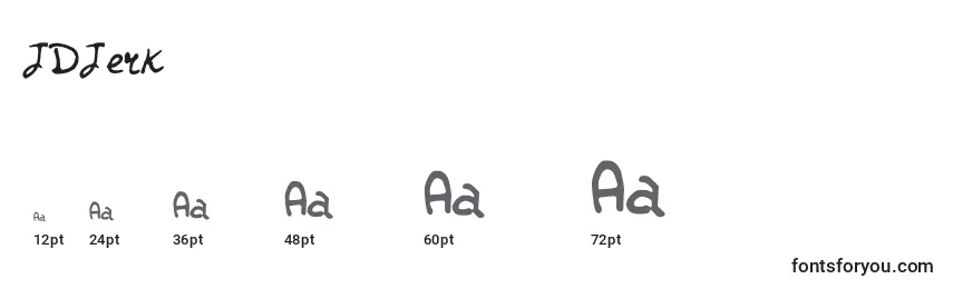 JDJerk Font Sizes
