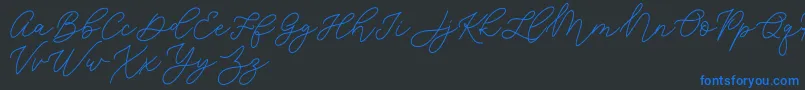 Шрифт Jean Jingga   – синие шрифты на чёрном фоне