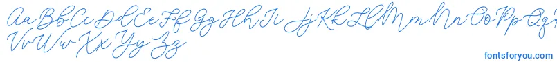 Jean Jingga  -Schriftart – Blaue Schriften auf weißem Hintergrund
