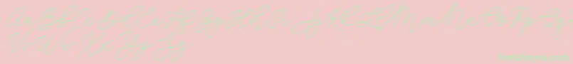 Jean Jingga   Font – Green Fonts on Pink Background