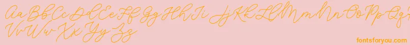Шрифт Jean Jingga   – оранжевые шрифты на розовом фоне