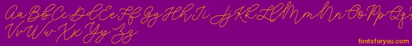 Шрифт Jean Jingga   – оранжевые шрифты на фиолетовом фоне
