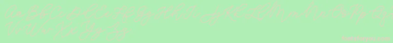 Jean Jingga   Font – Pink Fonts on Green Background