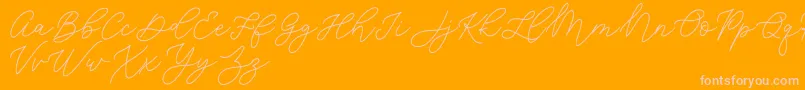 Шрифт Jean Jingga   – розовые шрифты на оранжевом фоне