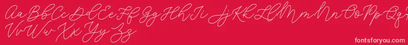 Jean Jingga  -fontti – vaaleanpunaiset fontit punaisella taustalla