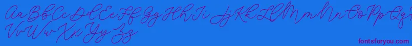 Шрифт Jean Jingga   – фиолетовые шрифты на синем фоне