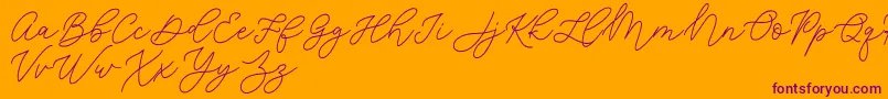 Jean Jingga  -Schriftart – Violette Schriften auf orangefarbenem Hintergrund