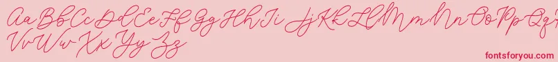Jean Jingga   Font – Red Fonts on Pink Background