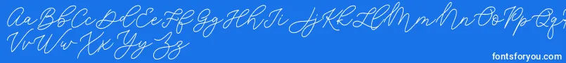 フォントJean Jingga   – 青い背景に白い文字