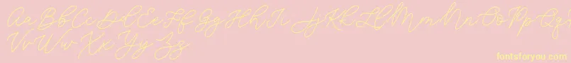 Jean Jingga   Font – Yellow Fonts on Pink Background