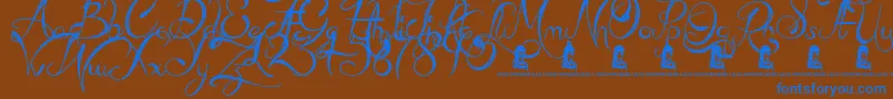 MadBeef Font – Blue Fonts on Brown Background