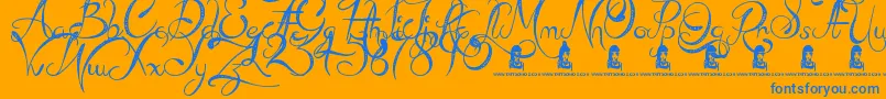 MadBeef Font – Blue Fonts on Orange Background