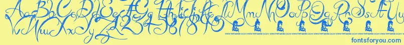 MadBeef Font – Blue Fonts on Yellow Background