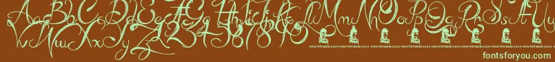 MadBeef-fontti – vihreät fontit ruskealla taustalla