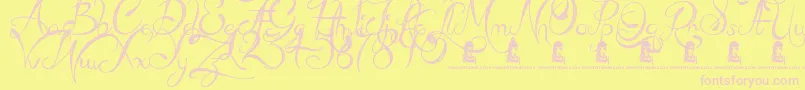 MadBeef-Schriftart – Rosa Schriften auf gelbem Hintergrund