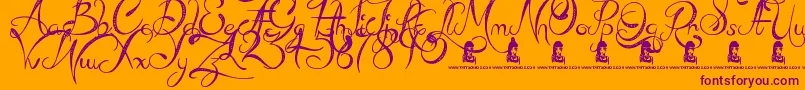 Шрифт MadBeef – фиолетовые шрифты на оранжевом фоне