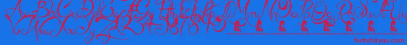 MadBeef Font – Red Fonts on Blue Background