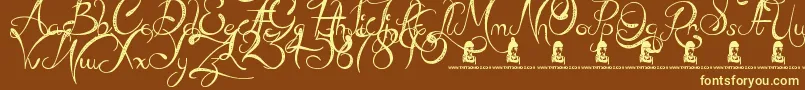 MadBeef-fontti – keltaiset fontit ruskealla taustalla