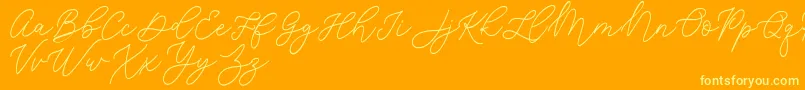 Jean Jingga   Font – Yellow Fonts on Orange Background