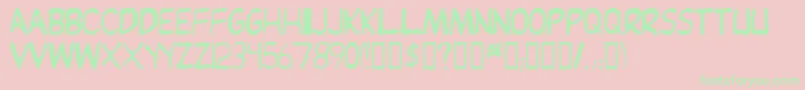JEAND   -Schriftart – Grüne Schriften auf rosa Hintergrund