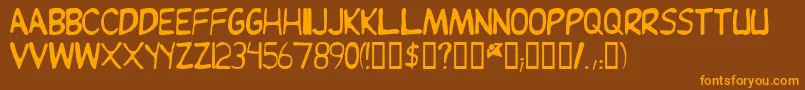 JEAND   -Schriftart – Orangefarbene Schriften auf braunem Hintergrund
