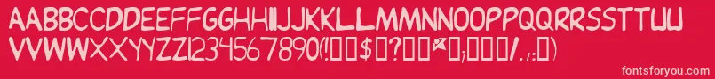 JEAND   -Schriftart – Rosa Schriften auf rotem Hintergrund
