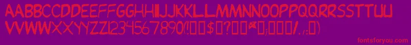 Шрифт JEAND    – красные шрифты на фиолетовом фоне