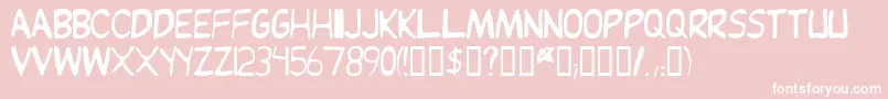 Police JEAND    – polices blanches sur fond rose