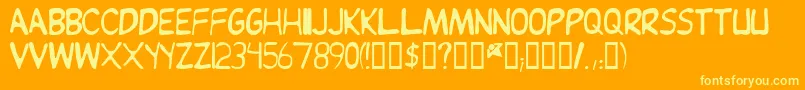 JEAND   -Schriftart – Gelbe Schriften auf orangefarbenem Hintergrund