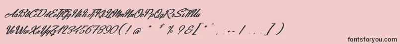フォントJeans  Fashions – ピンクの背景に黒い文字