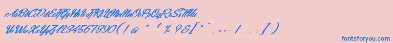 フォントJeans  Fashions – ピンクの背景に青い文字