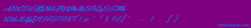 フォントJeans  Fashions – 紫色の背景に青い文字