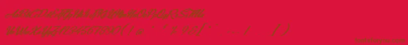 フォントJeans  Fashions – 赤い背景に茶色の文字