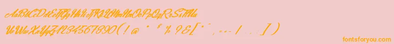 Jeans  Fashions Font – Orange Fonts on Pink Background