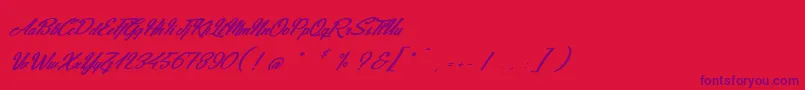 Jeans  Fashions Font – Purple Fonts on Red Background