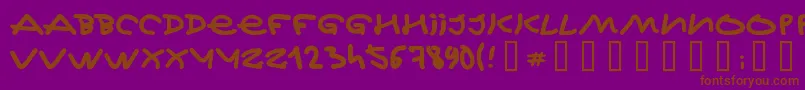Fonte Jeff Kovalsky – fontes marrons em um fundo roxo