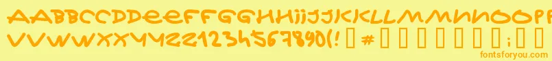 Jeff Kovalsky Font – Orange Fonts on Yellow Background